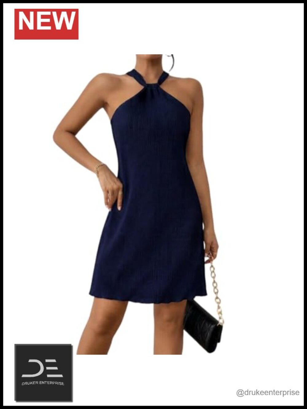 Halter Neck Mini Dress Y2K Plisse Sleeveless Club Night Out Date Dress